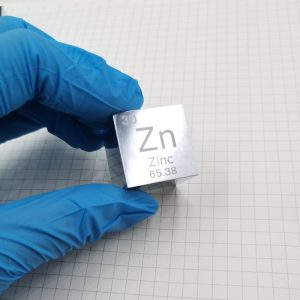 25.4mm Mirror Polished Zinc Cube Element Periodic Phenotype Zn 99.995%