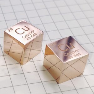 10mm Mirror Copper Cubic Element Periodic Phenotype Engraving Cu 99.95%