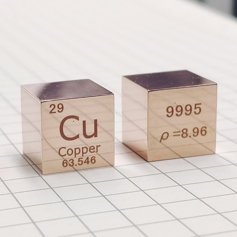 3d559fb0296e61cea9c14285a61086a5823.jpg 10mm Mirror Copper Cubic Element Periodic Phenotype Engraving Cu 99.95% - Image 2