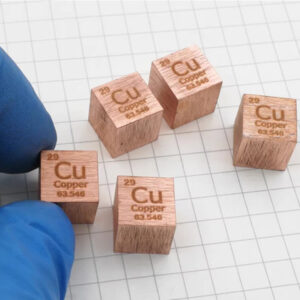 1cm Metal Copper Cubic Element Periodic Phenotype Engraving Cu 99.95%