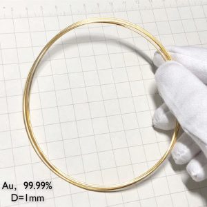 Pure Gold Wire, Diameter 1mm, Length 1cm, 99.99% High-purity Au