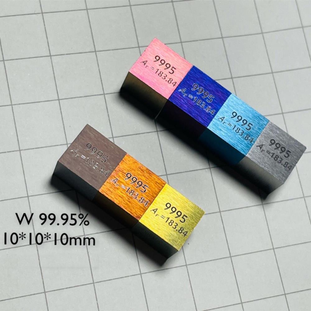 08725c9eeba9525e81ab47909abd2fe5ae0 Colored 10mm Tungsten Cube, 99.95% High-purity Metal W Block - Image 2