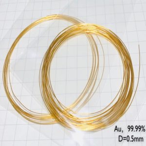 Pure Gold Wire, Diameter 0.5mm, Length 10cm, 99.99% High-purity Au