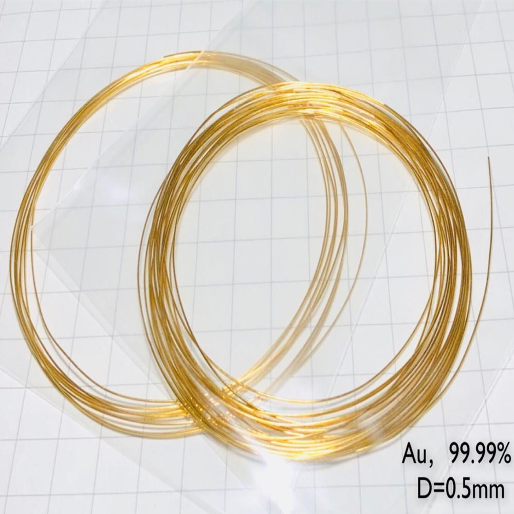 0a85b3a229a40225acb42dd94ce3fb26622 Pure Gold Wire, Diameter 0.5mm, Length 10cm, 99.99% High-purity Au
