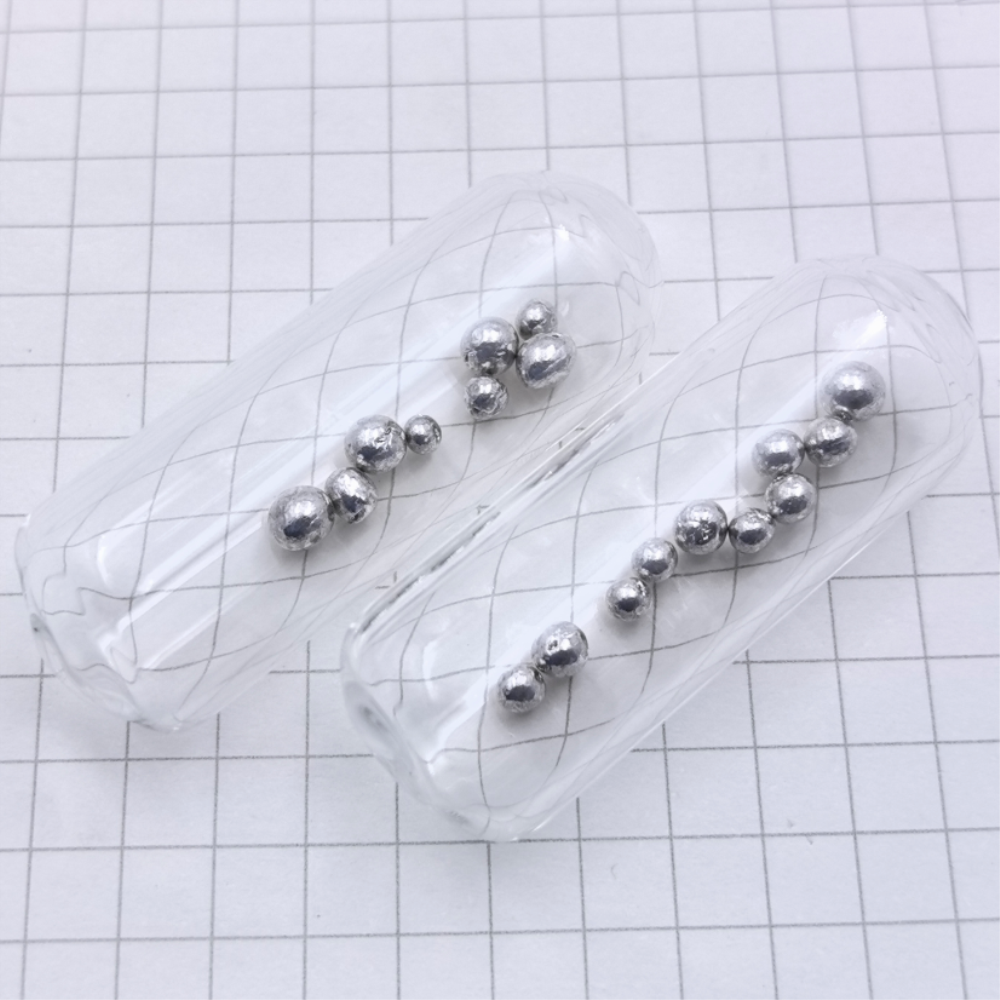 23e95fd80465e8a4218822975a4dd935628 1g Glass Sealed Indium Bead Metal Sample for Element Collection, Hobby Exhibition - Image 3