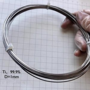 Titanium Wire, Diameter 1mm, Length 1m, 99.9% High-purity Metal Ti