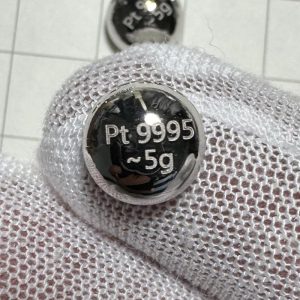 Approximately 5g Engraved Platinum Gold Beads, 99.95% High-purity Metal Pt