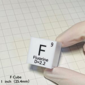 25.4mm Metal Fluorine Cube, Polytetrafluoroethylene Element F Block