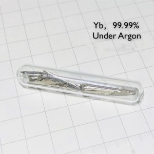 3g Glass Sealed Ytterbium Block, Filled with Argon Gas, 99.99% High-purity Metal Yb