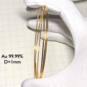 Pure Gold Wire, Diameter 1mm, Length 10cm, 99.99% High-purity Au