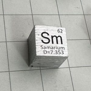 Defective 10mm Samarium Element Cube 99.95% Pure Samarium Metal Sample, Used for Collecting Hobbies