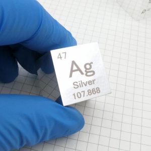 1-inch Silver Cube, Mirror Polished, 99.99% High-purity Metal Ag Block