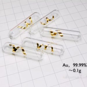 0.1g Glass Sealed Pure Gold Bright Band, 99.99% High-purity Precious Metal Element Au