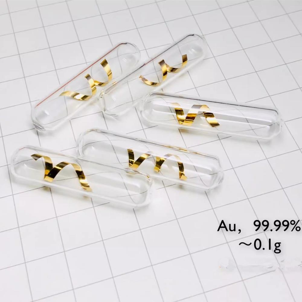 7e8b7fc083e56f20a962c450be3484b7779 0.1g Glass Sealed Pure Gold Bright Band, 99.99% High-purity Precious Metal Element Au