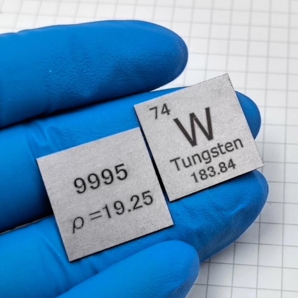 8066bcb3ccbd59de92772da9e745a3065e1 20mm Tungsten Square Piece, Engraved with Periodic Phenotype Metal W - Image 4