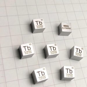 10mm Pure Terbium Cubic, Periodic Phenotype 99.95% High-purity Rare Earth Tb Block
