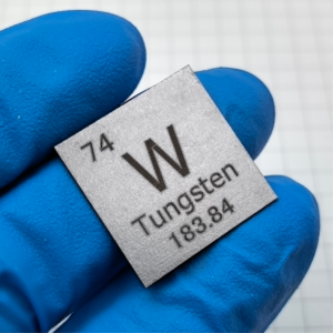 20mm Tungsten Square Piece, Engraved with Periodic Phenotype Metal W