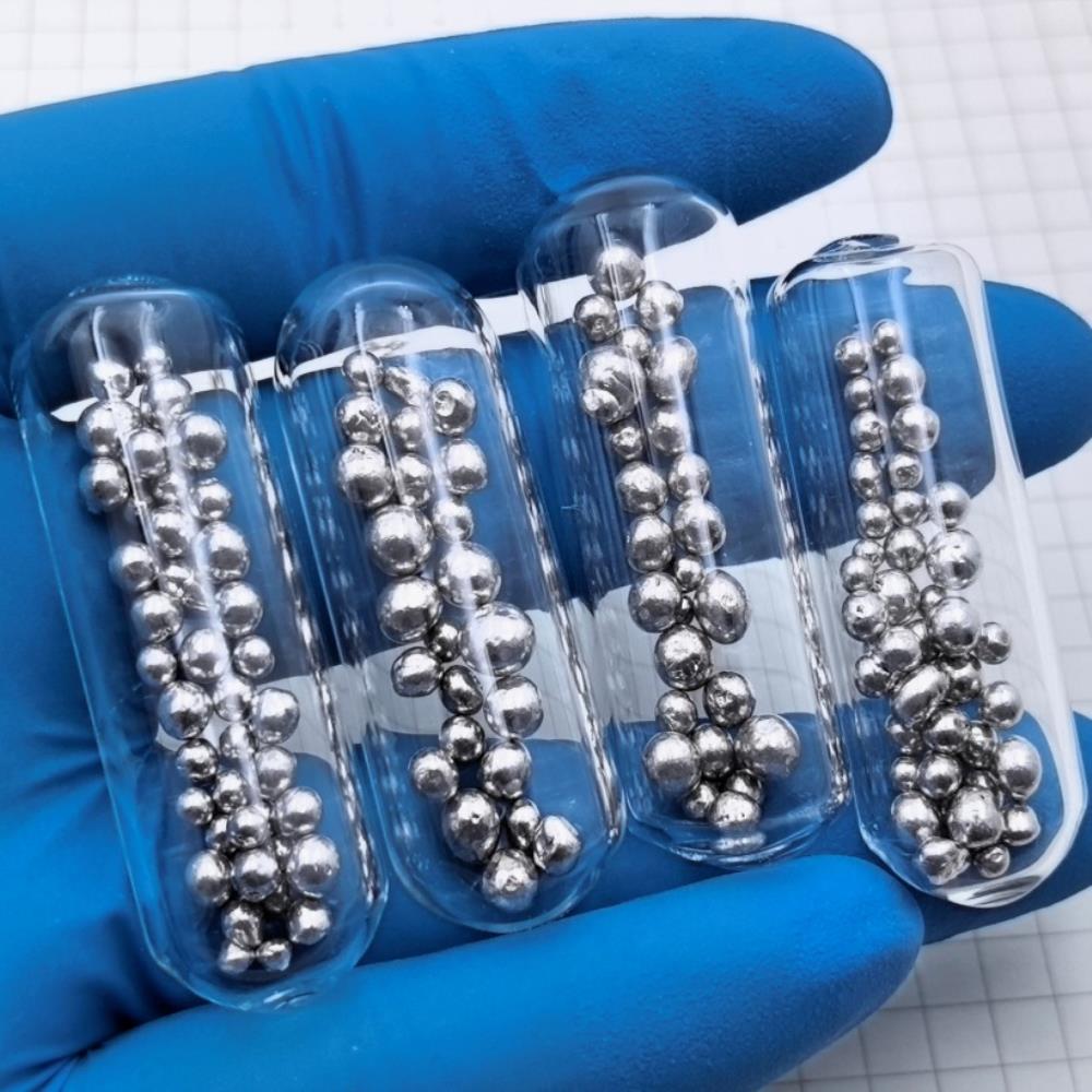 ab8ede0aa5fc2ccce3f7f65e9840f74de72 5g Glass Sealed Indium Bead Metal Sample for Element Collection, Hobby Exhibition - Image 5