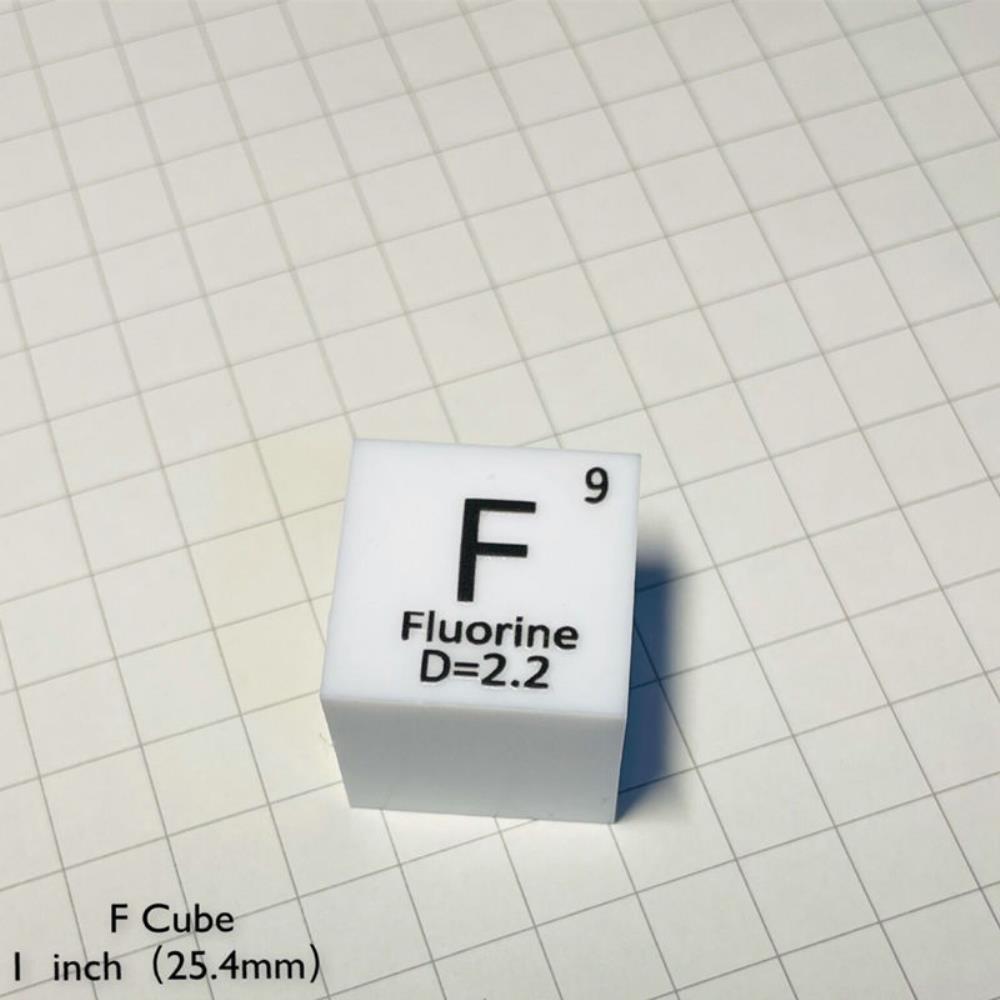 b0731ff6ce24828de3f6ee87e3df8f227a3 25.4mm Metal Fluorine Cube, Polytetrafluoroethylene Element F Block - Image 3