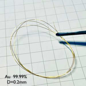 Pure Gold Wire, Diameter 0.2mm, Length 10cm, 99.99% High-purity Au