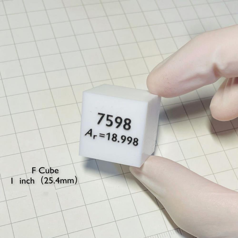 cc38333ddeaf59ed7e23d4233bcc76a3226 25.4mm Metal Fluorine Cube, Polytetrafluoroethylene Element F Block - Image 2