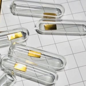 30mg Glass Sealed Pure Gold Sheet, 99.99% High-purity Precious Metal Element Au