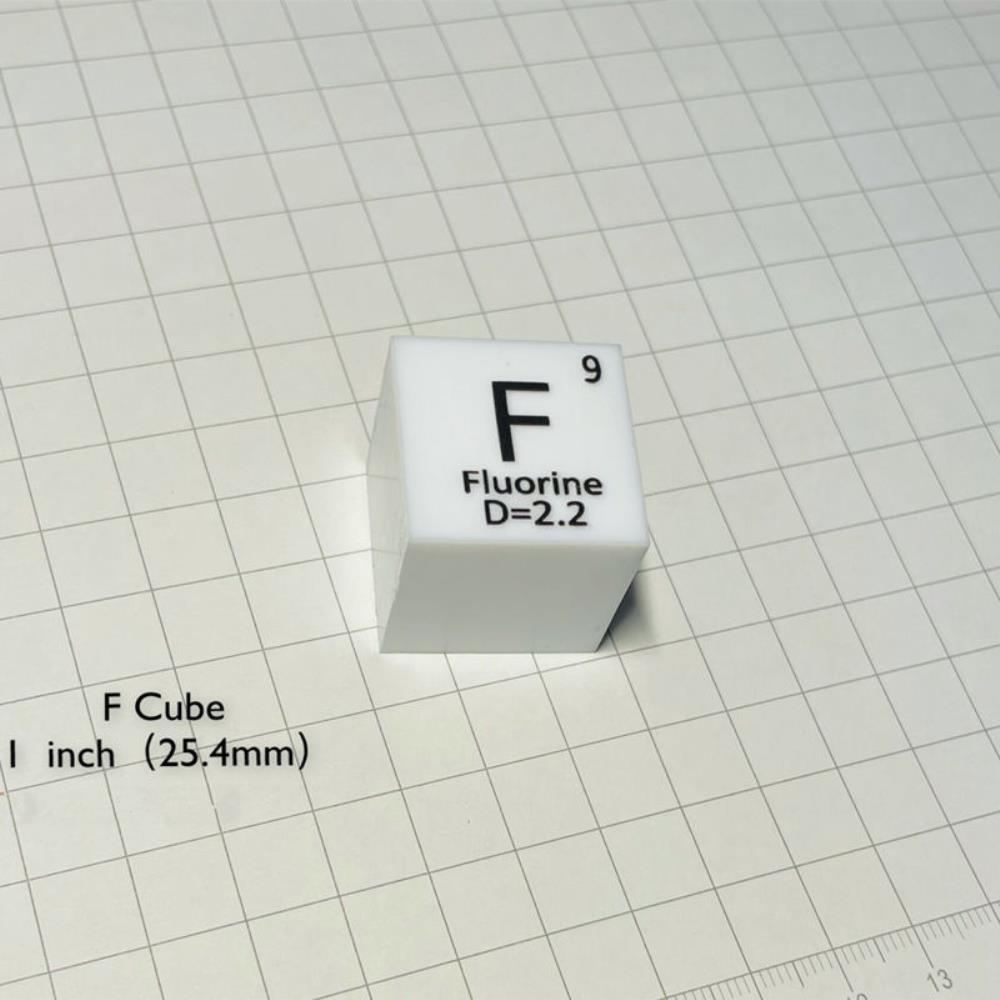 e65ffcff8b3d32dd370a6b0df13da5d1b03 25.4mm Metal Fluorine Cube, Polytetrafluoroethylene Element F Block - Image 4