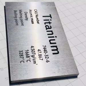 Titanium Periodic Phenotype Element Plate, 5 x 60 x 100mm, Metal Ti Block