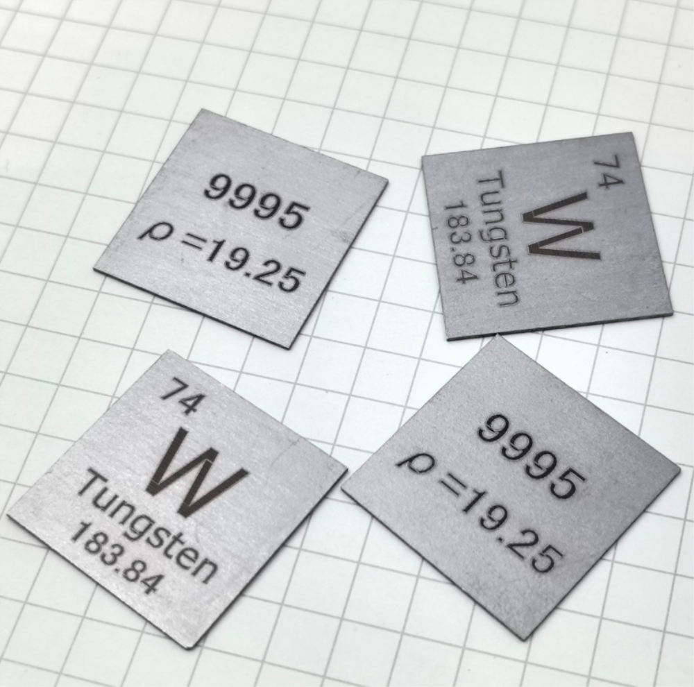 f5602db489b7486e89abcb4f89c936bc3f3 20mm Tungsten Square Piece, Engraved with Periodic Phenotype Metal W - Image 7